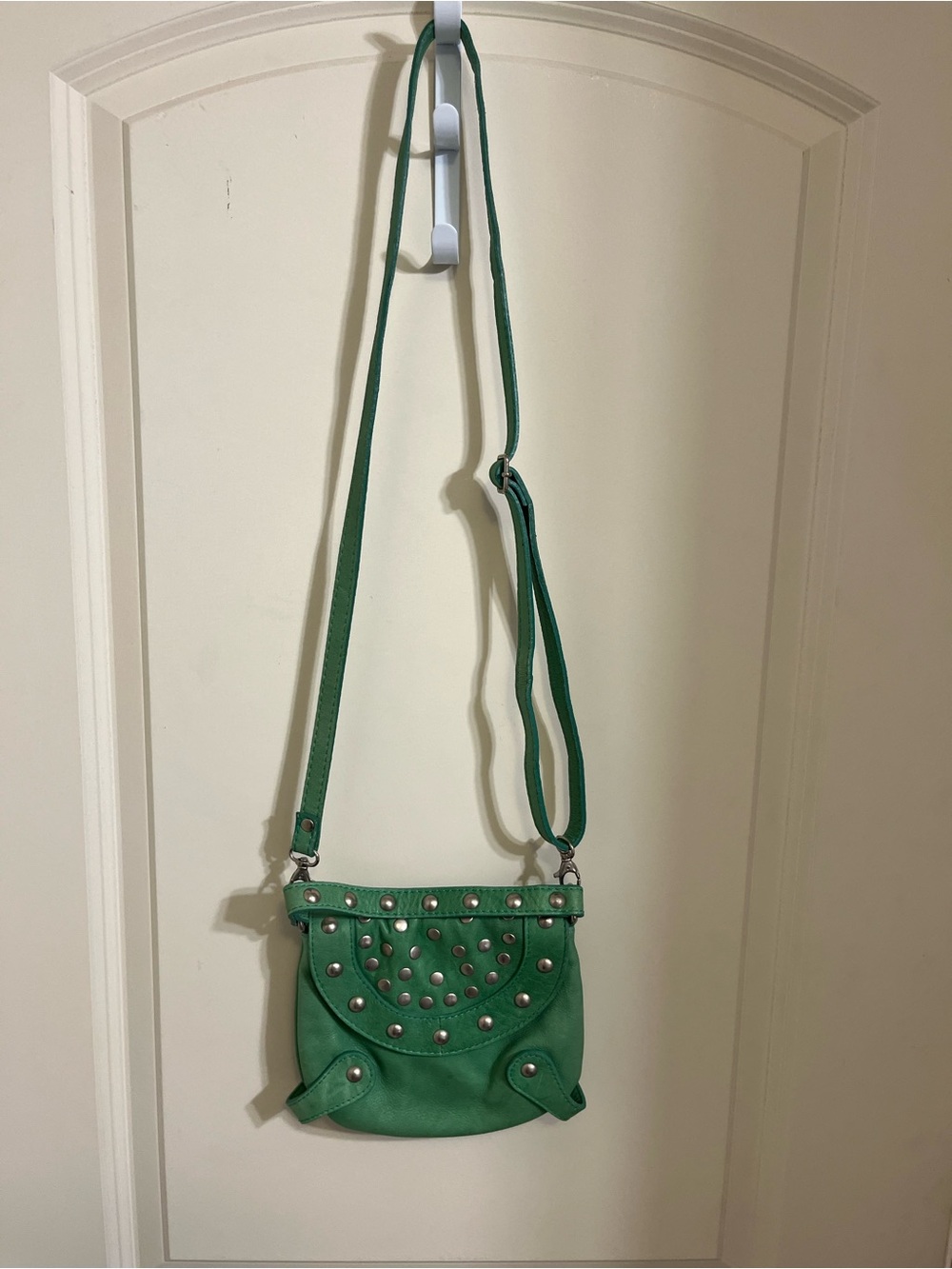 Maurizio Taiuti Green Studded Crossbody Bag